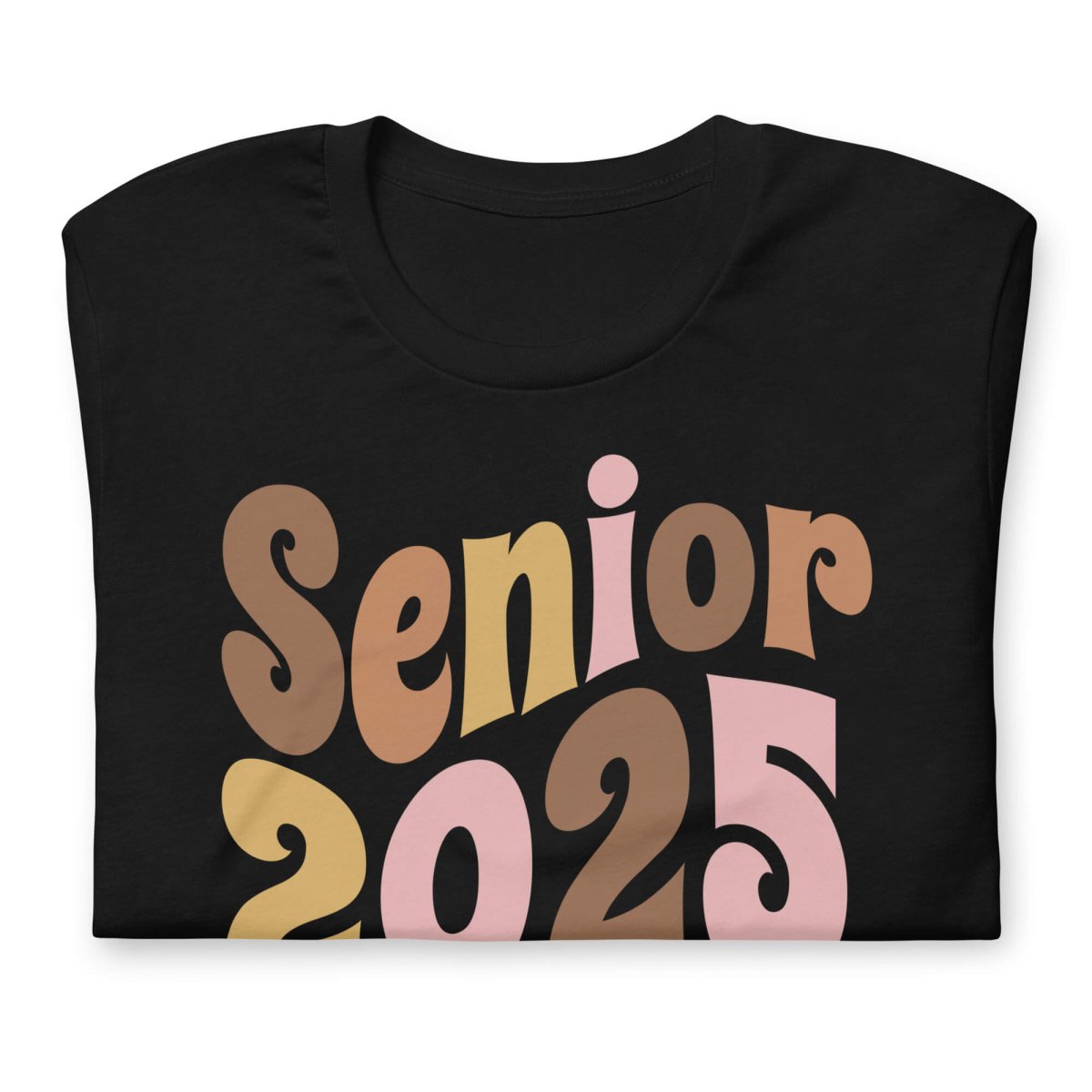 تيشيرت تخرج أسود قابل للتخصيص دفعة 2025