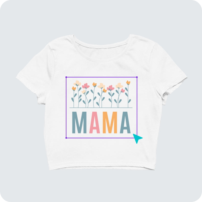 طباعة تيشيرت نسائي قصير بتصميمك الخاص